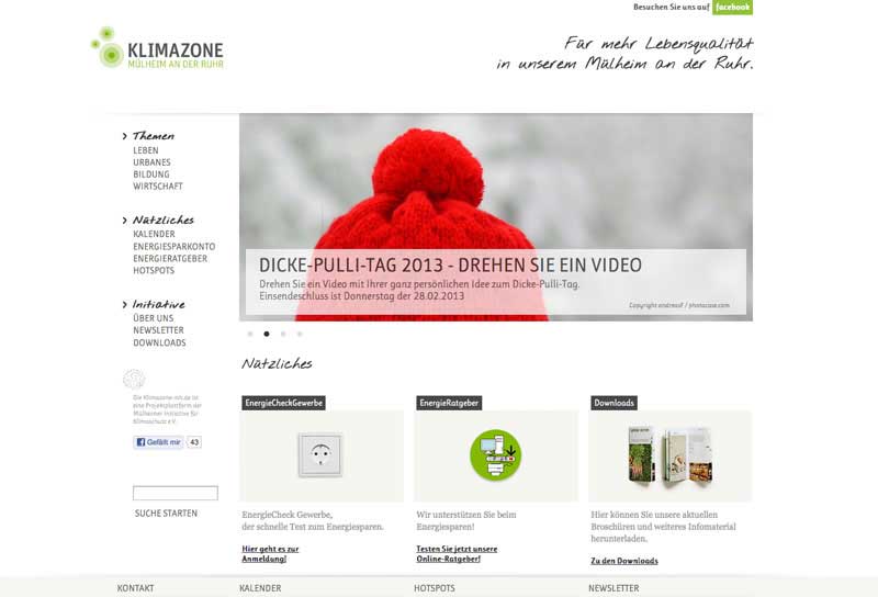 Internetseite «Klimazone Mühlheim»